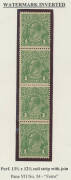 ONE PENNY GREEN: Range on display pages etc with lots of shades & annotated varieties, also Harrison Imprint blocks x6, SMultiple Watermark Perf 13½x12½ No Imprint block of 8 (!!) & Coil Strip of 4 with the Watermark Inverted, perforation errors including - 2