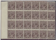 PENNY-HALFPENNY BLACK-BROWN: Range on display pages etc with Single Watermark blocks of 10 15 & 24, reconstructed block of 42 & part-booklet pane of 20, Large Multiple Watermark blocks of 18 & 30 (part-imprint), block of 8 with the Watermark Inverted & pa - 2