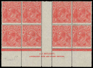 PENNY-HALFPENNY RED: Specialised array on display pages etc with numerous shades & varieties including in positional blocks, Single Watermark Harrison Imprint blocks of 4 (punctured 'OS') & 8, Small Multiple Wmk Perf 14 Perforation Errors x4, Perf 13½x12½