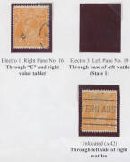 TWO PENCE: Orange shades blocks of 4 x8, two Cracked Electros (used); Brown Single Watermark TS Harrison Imprint blocks of 8 x2; Red CofA Coil Pair with Join; etc, condition variable. (150+) - 4