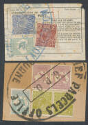POSTAL HISTORY: Handy batch of domestic covers with better frankings including 1d red Bisects x2, 1d red perf 'T' used in lieu of Postage Dues x2, 4d blue single & pair on separate covers, 'OS' punctures 1&frac12;d green, 2d orange & 2d scarlet on OHMS lettershe - 3