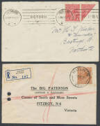 POSTAL HISTORY: Handy batch of domestic covers with better frankings including 1d red Bisects x2, 1d red perf 'T' used in lieu of Postage Dues x2, 4d blue single & pair on separate covers, 'OS' punctures 1&frac12;d green, 2d orange & 2d scarlet on OHMS lettershe - 4