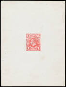 THE PERKINS BACON DIE PROOFS: State 1, in bright red on highly glazed thin card (95x126mm) BW #70(DP)11Cb, very minor blemishes, Cat $12,500. Ex Perkins Bacon Archives: only six in this format exist.
