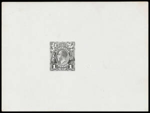 THE PERKINS BACON DIE PROOFS: State 3 with the King's Nose now Straightened & the Lined Background Slightly Modified, in black on highly glazed thin card (126x95mm) BW #70(DP)13Ad, Cat $12,500. Superb! Eight examples in this format are recorded.