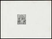 THE PERKINS BACON DIE PROOFS: State 3 with the King's Nose now Straightened & the Lined Background Slightly Modified, in black on highly glazed thin card (126x95mm) BW #70(DP)13Ad, Cat $12,500. Superb! Eight examples in this format are recorded.