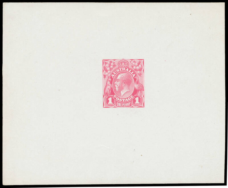 THE PERKINS BACON DIE PROOFS: State 3, in carmine-red on highly glazed thin card (115x94mm) BW #70(DP)13Bc, minor surface-rubbing, Cat $12,500. Only four examples in this format are recorded. [Lord Vestey's example sold for £7200]