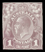 THE PERKINS BACON DIE PROOFS: State 3, in dull brown-purple on highly glazed thin card reduced to stamp-size BW #70DP(13)C, the design shaved in places & with diagonal white scratch at right, Cat $8000. The only die proof recorded in this colour.