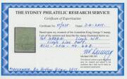 HALFPENNY GREEN SINGLE-LINE PERF: &frac12;d pale green BW #64B (SG 20a), Melbourne machine cancellation, Cat $1000 (&pound;550). Michael Drury Certificate (2015). - 2