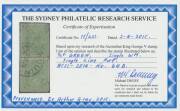 HALFPENNY GREEN SINGLE-LINE PERF: &frac12;d pale green BW #64B (SG 20a) vertical pair, partly separated/rejoined & the upper unit with a fault at upper-right, 'DROUIN/8AP16/VIC' cds, Cat $2000+ (&pound;1100+). Michael Drury Certificate (2015). - 2