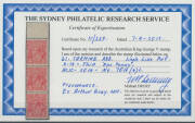 ONE PENNY RED SINGLE-LINE PERF: Plate 4 Thin 'ONE PENNY' BW #70(4)L being the last unit in a vertical strip of 3 [2/8/14], perfs reinforced, also the same variety with WA cds of 28SE14 clear of the variety, Cat $800+ & $250. Separate Michael Drury Certif - 2