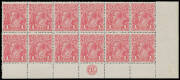 ONE PENNY RED COMB PERF SMOOTH PAPER: Plate 1 'CA' Monogram block of 12 (6x2) fBW #71(1)zd with three Die I-II pairs BW #71(1)ia, unmounted, Cat $5250++ for a mounted No Monogram strip of 3 plus three unmounted Die I-II pairs (one Die II unit is "recumben