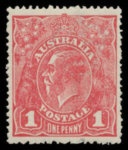 ONE PENNY RED COMB PERF ROUGH PAPER: Plate 2 Thin 'G' of 'POSTAGE' BW #72(2)l, excellent centring, characteristic rough/irregular perfs, lightly mounted, Cat $650.