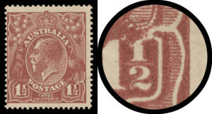 PENNY-HALFPENNY BROWN - Unlocated Constant Varieties: Cracked Electro through Right-Hand Value Tablet etc & Below Emu's Left Foot BW #85(U)k, light crease, Cat $1750.