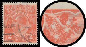 TWO PENCE SCARLET: Electro 8 Major Cracked Electro through Wattles at Upper-Left BW #96(8)ga, machine cancel well clear of the variety, Cat $400.