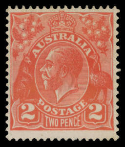 TWO PENCE SCARLET: 2d with No Watermark BW #102aa, well centred, a couple of small defects & the gum glazed, Cat $4000.