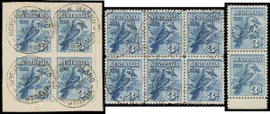 Selection on exhibit pages etc including a single (from a M/S) affixed to official menu for 26.10.1928 (3 days before being issued), mint range including corner blocks of 10 & 12 and a complete sheet of 120, block of 4 tied to piece by 'NORFOLK ISLAND' cd