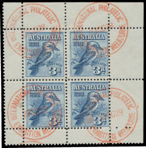 "MINIATURE SHEETS": Three sheetlets with the Exhibition cds in red of 29OC28 (four strikes; First Day of Issue), 31OC28 (thinned in the margin at the base) or 1NO28 (aged/suntanned gum but unmounted; Closing Day of the Exhibition), Cat $900. (3)