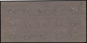 PUNCTURED 'OS': Exhibit pages with Plate Number '2' single & block of 20 (very occluded perfins; may be forgeries?), Plate Number '4' block of 4, imprint block of 8 (4x2), many units are unmounted; also piece of "blanket" with 15 'OS' punctures (5x3), and