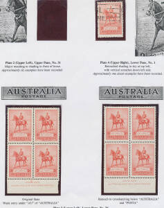 VARIETIES: Partly-annotated mint & used selection of 2d singles & blocks with a range of Re-Entries, Retouches etc, also four used singles with Additional Albino Impressions, Plate 2 (upper-right) block of 8 (2x4) with Aberrant Perfs in the Margin at Righ