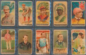 1888 Goodwin & Co. (Old Judge & Gypsy Queen Cigarettes - USA) "Champions", part set [9/50]; plus 1889 "Games and Sports Series" [1/50] - Base Ball Catcher. Poor/G.