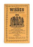 "Wisden Cricketers' Almanack for 1941" , buff linen covers. Good condition. Scarce wartime issue.