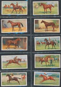 1926-33 horseracing cards, noted 1926 Players "Racehorses" [25]; 1927 Ogdens "Jockeys and Owners Colours" [50]; 1933 Players "Derby and Grand National Winners" [29/50 + 40 spares]. Mainly G/VG.