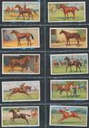 1926-33 horseracing cards, noted 1926 Players "Racehorses" [25]; 1927 Ogdens "Jockeys and Owners Colours" [50]; 1933 Players "Derby and Grand National Winners" [29/50 + 40 spares]. Mainly G/VG.