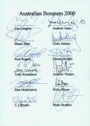 AUTOGRAPHS, range with 21 items, noted 2000 Australian Boomers team sheet (12 signatures including Luc Longley & Andrew Gaze); Alan Jones, Bill Picken, Jeff Fenech, Mick Doohan, Jon Sieben, Susan O'Neill, Dennis Lillee, Keith Miller; also Chuck Norris. - 2