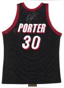 TERRY PORTER, signature on Portland Trail Blazers basketball singlet, framed & glazed, overall 71x92cm. With CoA.