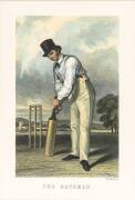 CRICKET PRINTS: "The Batsman" & "The Bowler" by Henry Adlard, both window mounted, framed & glazed, each 49x60cm. - 2