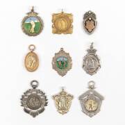 CRICKET FOBS/MEDALS: c1900-69 collection including gold (2) & silver (10). Nice variety, many engraved.