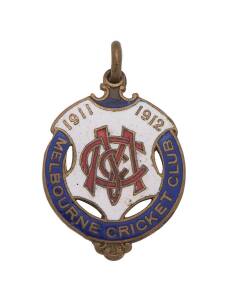 MELBOURNE CRICKET CLUB, 1911-12 membership badge, made by Bentley, No.1537.