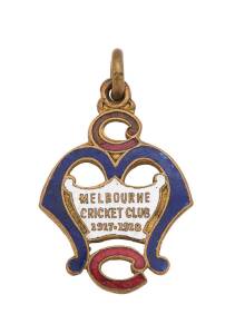 MELBOURNE CRICKET CLUB, 1917-18 membership badge, made by Bentley, No.287.