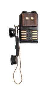 DON BRADMAN - ANTIQUE TELEPHONE FROM H.W.HODGETTS STOCKBROKING FIRM: Intercom phone with names of stockbroking staff including "Mr.Bradman" & "Mr.Hodgetts". {In February 1934, Harry Hodgetts, a South Australian delegate to the Board of Control, offered Br