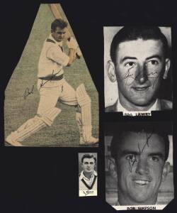 c1961 Australian team, group of 18 signed pictures, noted Richie Benaud, Graham McKenzie, Bob Simpson & Bill Lawry.