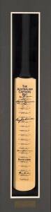 THE AUSTRALIAN CAPTAINS BAT, with signatures of 18 captains, comprising Don Bradman, Bill Brown, Arthur Morris, Ian Johnson, Ray Lindwall, Ian Craig, Richie Benaud, Neil Harvey, Bob Simpson, Brian Booth, Bill Lawry, Barry Jarman, Ian Chappell, Greg Chappe