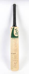 2001 PRIME MINISTERS XI v NEW ZEALAND, full size Cricket Bat with 27 signatures including John Howard (Prime Minister), Greg Blewett, Michael Clarke, Stephen Fleming &&nbsp;Chris Cairns. Good condition.