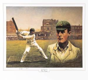 "Legends of Cricket Series - Victor Trumper" by Dave Thomas, size 57x51cm. Wholesale quantity (c265).