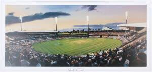 "Sydney Cricket Ground" by Theera, showing a ODI match Australia v West Indies under lights, size 72x36cm. Wholesale quantity (c440).