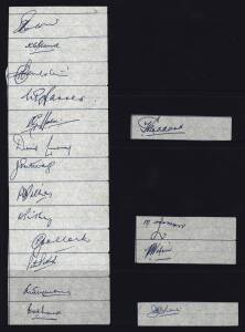 1963-64 South African team to Australia, autograph pages with 17 signatures including Trevor Goddard, Graeme Pollock, Peter Pollock & Eddie Barlow.