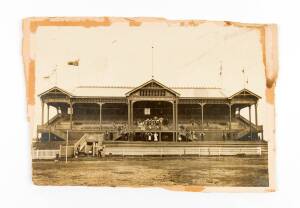 COLLINGWOOD: c1910 photograph of grandstand. Mount poor, though photo fine, size 38x26cm.
