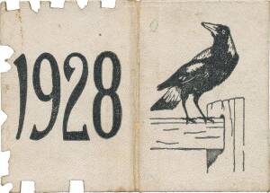 COLLINGWOOD: 1928 Member's Season Ticket, No.2904, with Fixture List & hole punched for each game attended. Good condition. {Premiership Year - 2nd of Collingwood's record 4-in-a-row}.