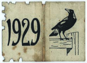 COLLINGWOOD: 1929 Member's Season Ticket, No.3390, with Fixture List & hole punched for each game attended. Good condition. {Premiership Year - 3rd of Collingwood's record 4-in-a-row}.