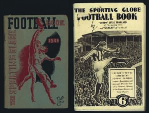 FOOTBALL BOOKS, noted "The Sporting Globe Football Book" for 1930 & 1946; "The Australian Game of Football" by Jock McHale et al [Melbourne, 1931]; also The Australian Footballer" Vol.1 No.7 (May 1931). Fair/G.