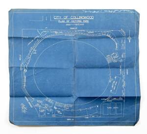 COLLINGWOOD: 1932 blueprint, "City of Collingwood, Plan of Victoria Park". Fair/Good condition (folded & some tone spots).