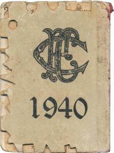 COLLINGWOOD: 1940 Member's Season Ticket, with Fixture List & hole punched for each game attended. Fair/G condition.