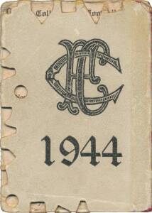 COLLINGWOOD: 1944 Member's Season Ticket, with Fixture List & hole punched for each game attended. Fair/G condition.