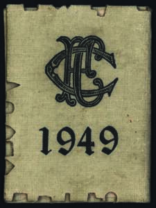 COLLINGWOOD: 1949 Member's Season Ticket, with Fixture List & hole punched for each game attended. Fair/G condition.