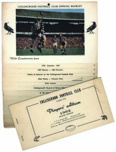 COLLINGWOOD: Scarce booklets & yearbooks, noted "Collingwood Football Club Official Booklet/Calendar" for 1958 & 1959; Players Albums/Yearbooks for 1962, 1964, 1965, 1966, 1967, 1969, 1970 & 1971. Fair/Good condition.