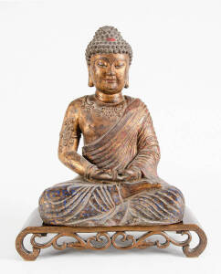 A Chinese gilt and polychrome-lacquered bronze Amitabha Buddha, 20th century or earlier